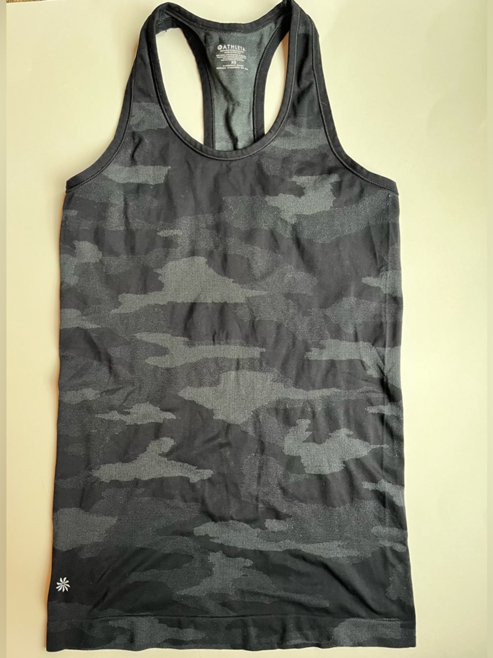 Athleta, Black & Charcoal Camo Racerback Tank, XS